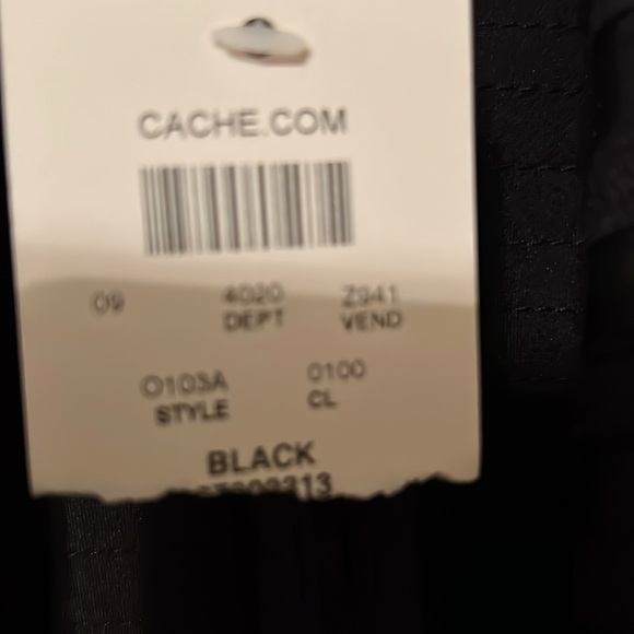 Cache Black Textured Leather Jacket soft leather.  Fitted dressy jacket NWT - Picture 8 of 9